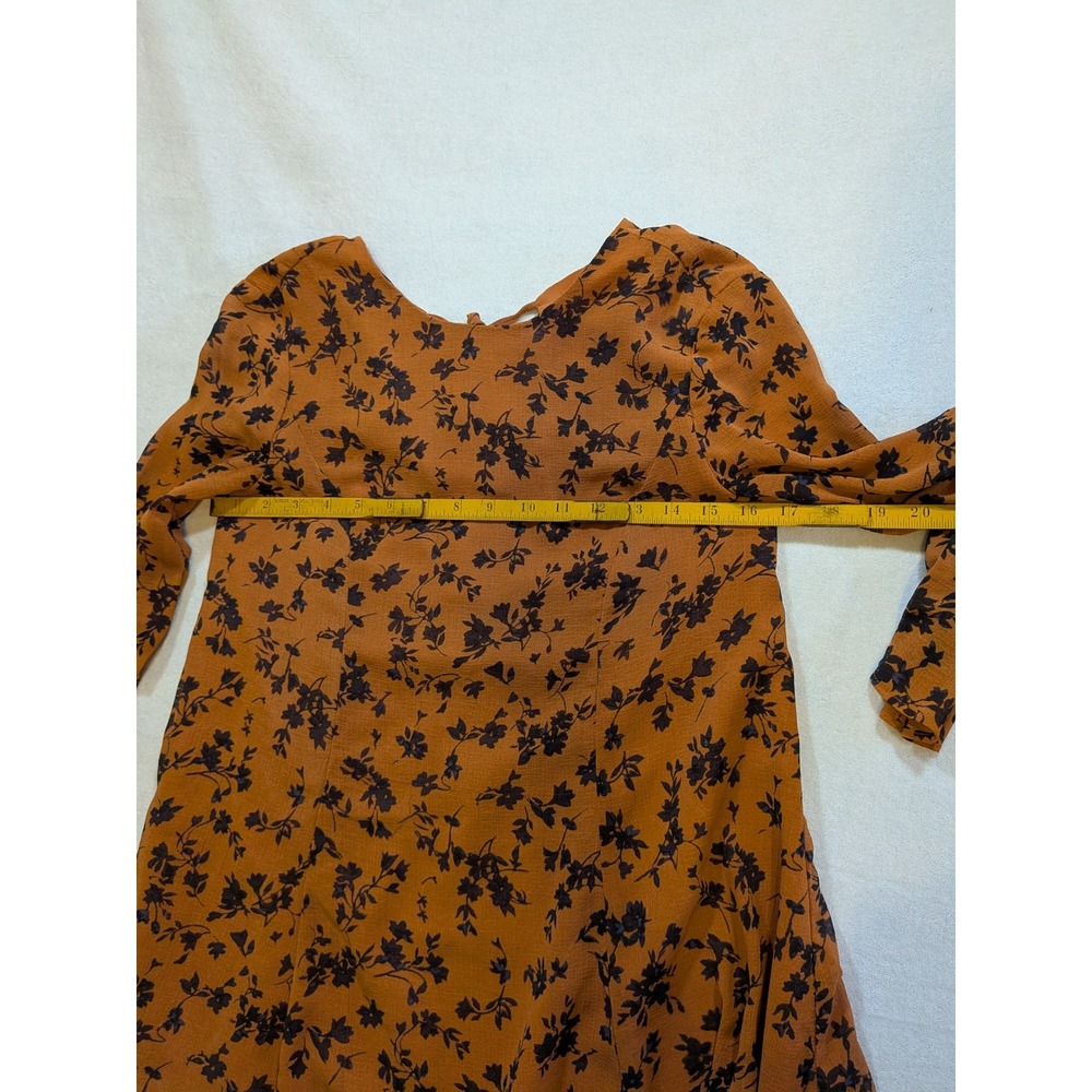 Kimchi Blue Women Orange‎ Floral Long Sleeve Mini Dress Size S - Picture 5 of 5
